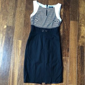 Black and white striped dress